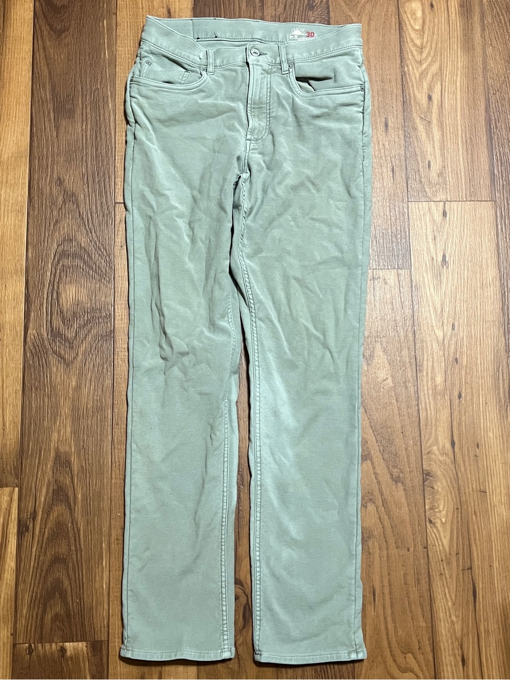 Faherty French Terry 5 Pocket Stretch Pants Mens size 30 Sage Green Preppy
